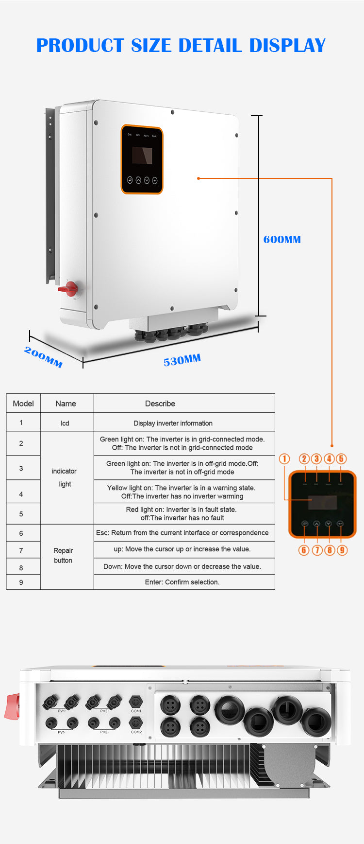 6kw 8kw 10kw 12kw three phase Off Grid Grid Tie Inverter Solar Hybrid Parallel Solar Inverter