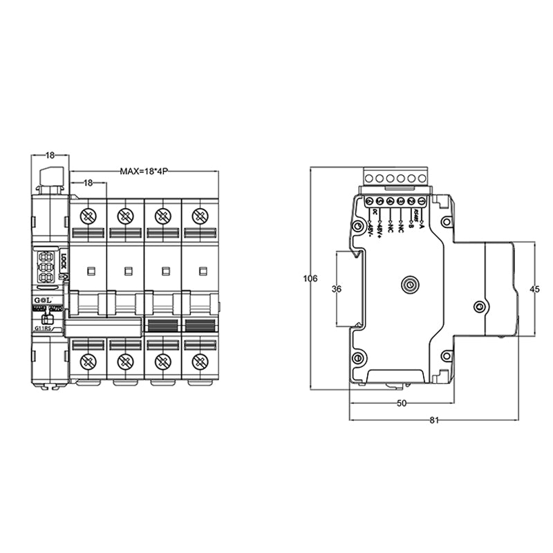 AC DC 1P MCB RS485 control auto recloser time control auto circuit recloser automatic reclosing