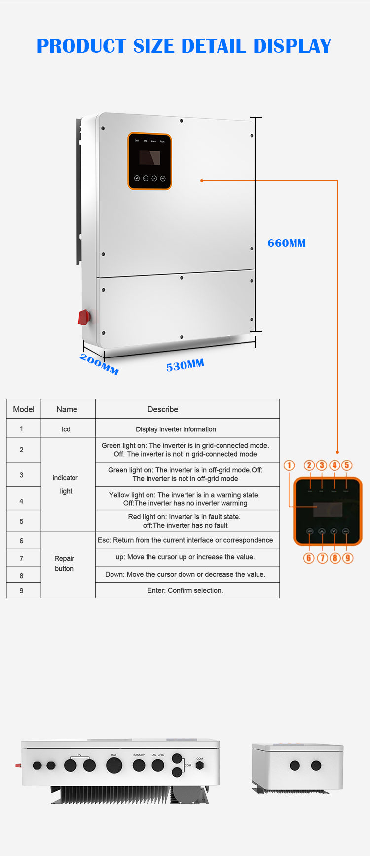 6/8/10/12kw Parallel Hybrid Off Grid Grid Tie Inverter split phase Inverter 120 240v Solar Inverter