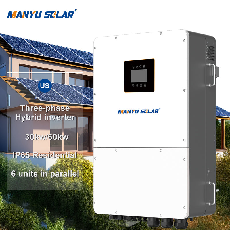 US 30kw 60kw Three-Phase Hybrid Solar Inverter on Off Grid Energy Storage Inverter with IP65 Protection for House Use