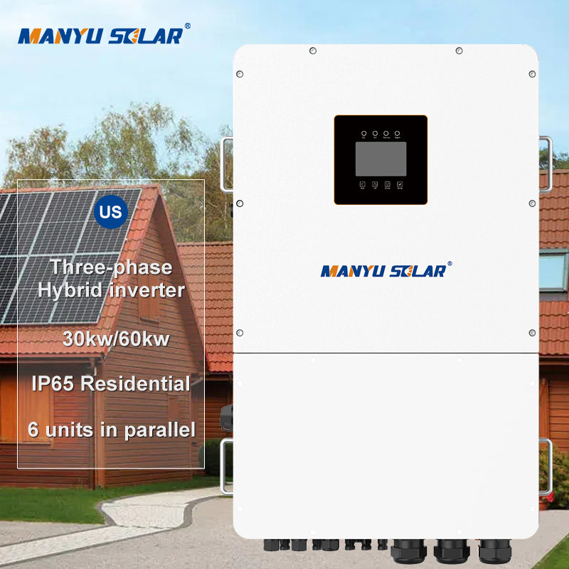 US 30kw 60kw Three-Phase Hybrid Solar Inverter on Off Grid Energy Storage Inverter with IP65 Protection for House Use