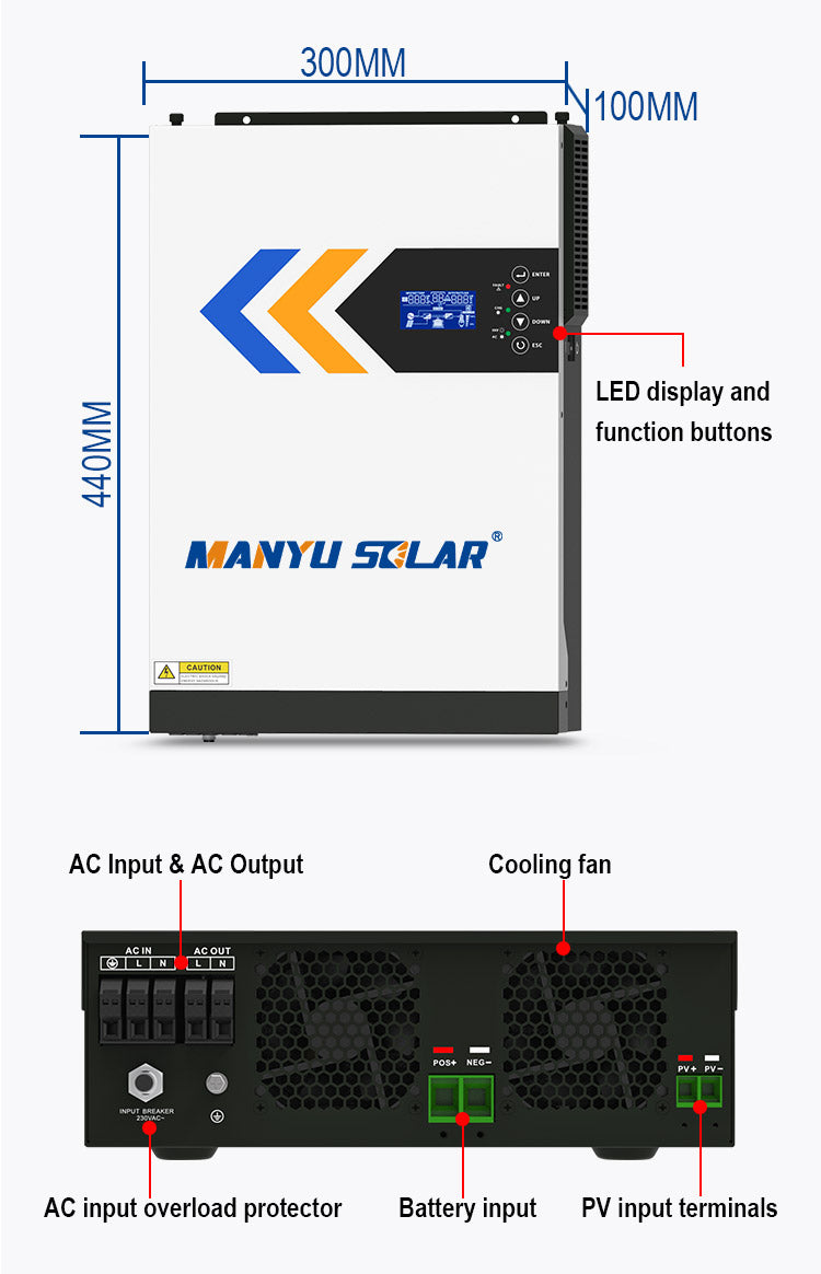 3.5kw 24v 5.5kw 48voff grid hybrid solar inverter 100A mppt charge controller solar inverter without battery